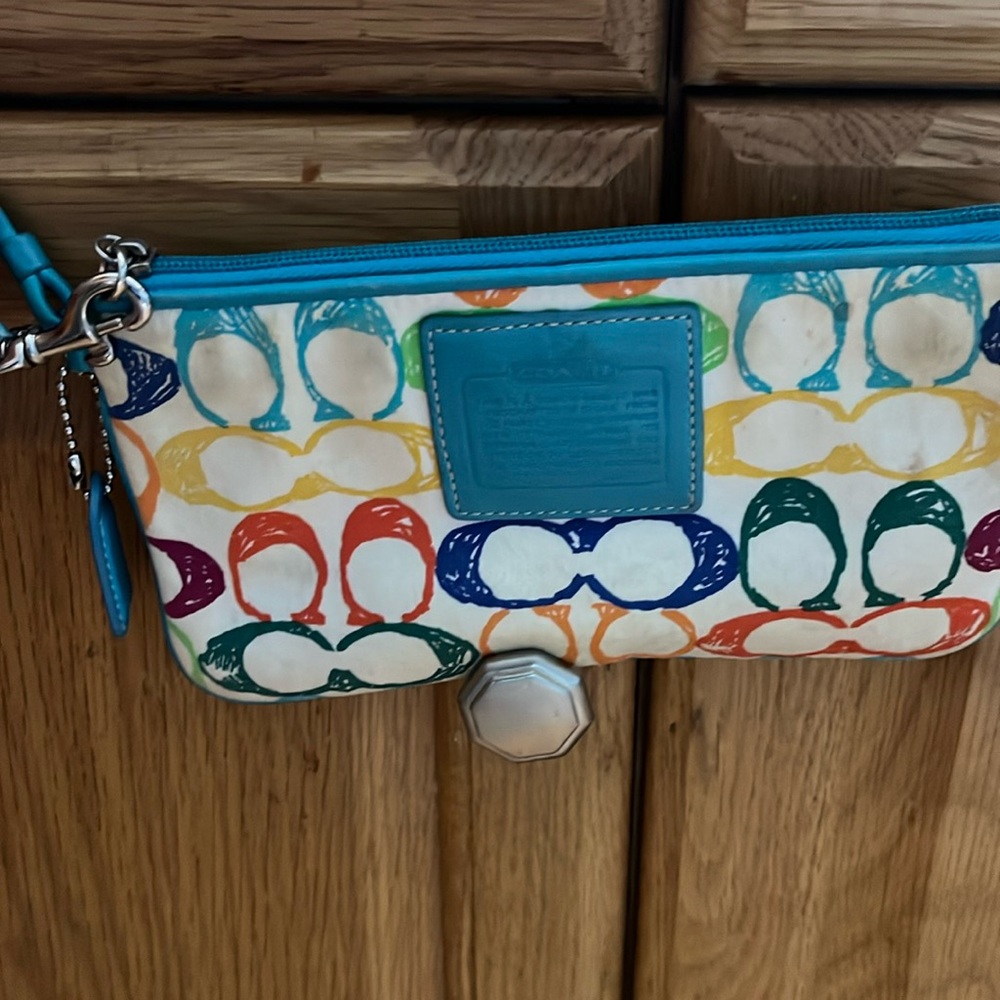 Colorful coach wristlet!